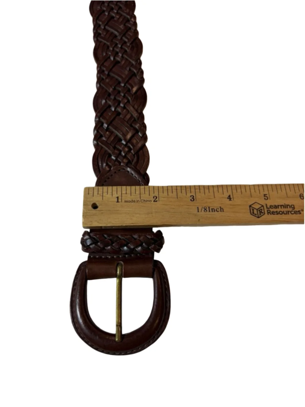 Vintage Lands’ End Made in Italy Brown Braided Leather Belt Size 26 Boho